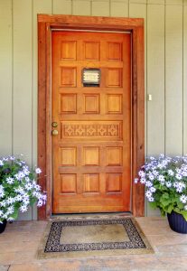 Brown front door
