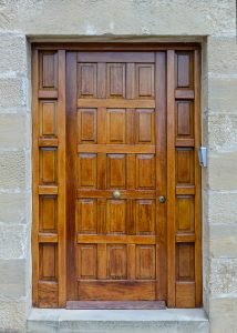 Wooden front door