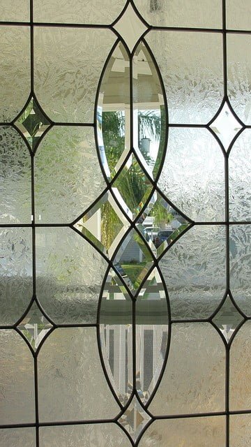 Leaded glass doors