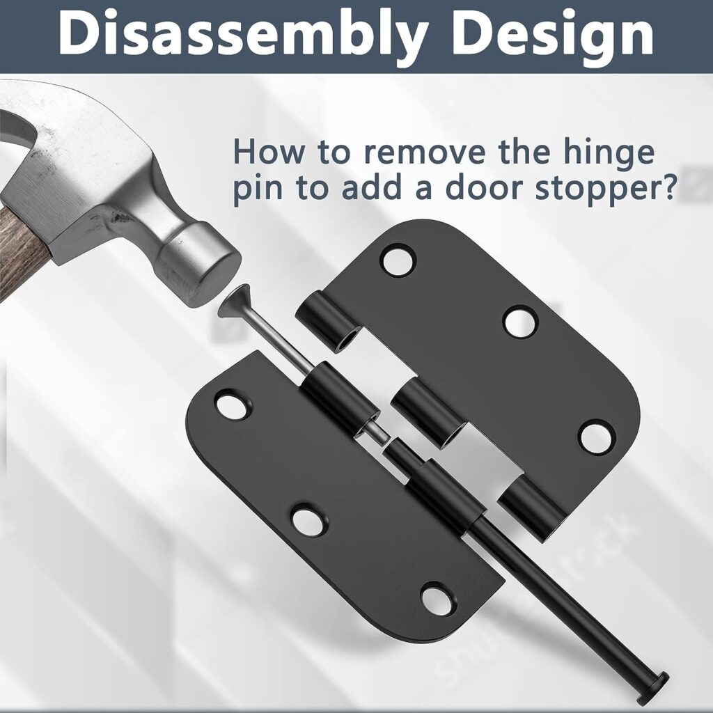 18 Pack Rounded Door Hinges 3.5 x 3.5 inch, 5/8 Radius, Matte Black 18 Pack Rounded Door Hinges 3.5 x 3.5 inch, 5/8 Radius, Matte Black