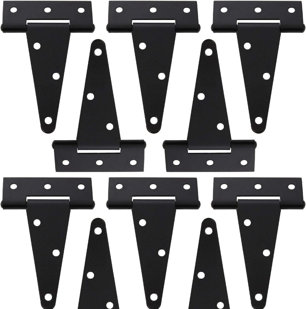 10 Pack 4 Inch T-Strap Shed Heavy Duty Hinge Door Barn Gate Hinge Gate Strap Hinge Fence Hinge Garden Door Hinges Black Wrought Hardware Iron 10 Pack 4 Inch T-Strap Shed Heavy Duty Hinge Door Barn Gate Hinge Gate Strap Hinge Fence Hinge Garden Door Hinges Black Wrought Hardware Iron