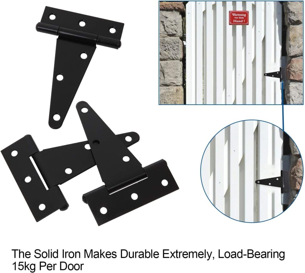 10 Pack 4 Inch T-Strap Shed Heavy Duty Hinge Door Barn Gate Hinge Gate Strap Hinge Fence Hinge Garden Door Hinges Black Wrought Hardware Iron 10 Pack 4 Inch T-Strap Shed Heavy Duty Hinge Door Barn Gate Hinge Gate Strap Hinge Fence Hinge Garden Door Hinges Black Wrought Hardware Iron