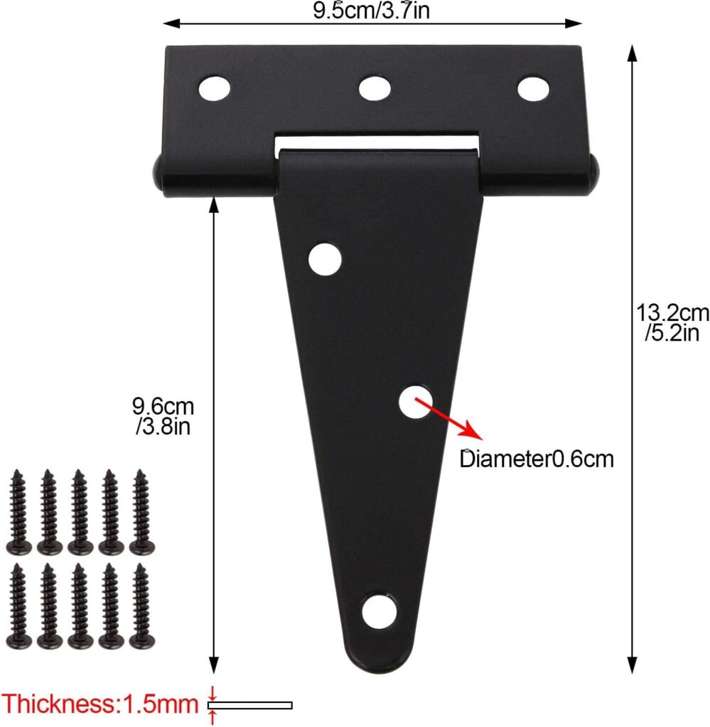 10 Pack 4 Inch T-Strap Shed Heavy Duty Hinge Door Barn Gate Hinge Gate Strap Hinge Fence Hinge Garden Door Hinges Black Wrought Hardware Iron 10 Pack 4 Inch T-Strap Shed Heavy Duty Hinge Door Barn Gate Hinge Gate Strap Hinge Fence Hinge Garden Door Hinges Black Wrought Hardware Iron