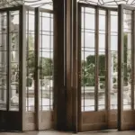 An image showcasing a pair of elegant French doors, one tinted with a subtle and sophisticated hue, while the other remains clear, highlighting the various techniques and options to tint French doors