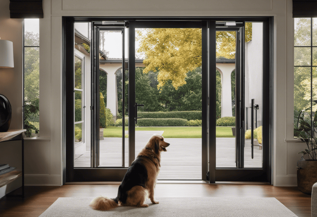 Temporary dog door for best sale french doors