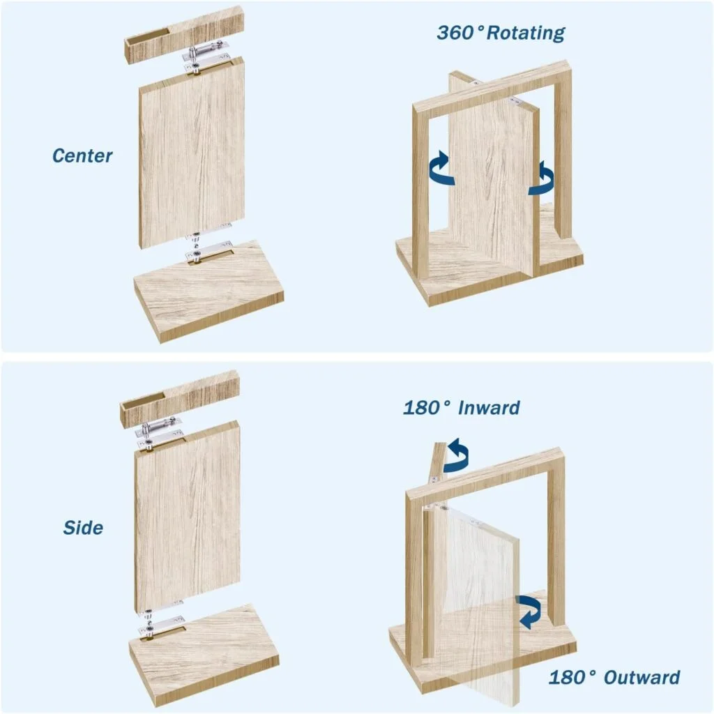 2pcs-Hidden Hinge Hardware Heavy Duty Pivot Door Hinge for Wood Doors  Bookcase Hinge Hidden Door Hinge Door Pivot Hinges Hidden Hinges for Secret  Door