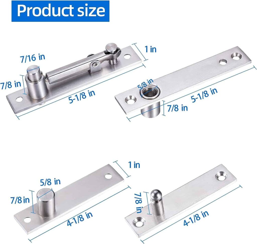 Heavy Duty Pivot Hinge for Wood Door - HBL Stainless Steel Hidden Door Hinge for Secret Door, with 360 Degree Rotation, Invisible Pivot Door Hardware for Bookshelf..