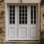 An image showcasing the difference between active and stationary French doors