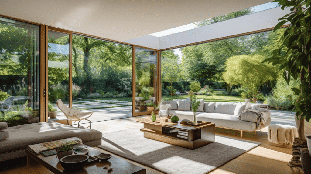 Living_space_where_open_French_doors are used