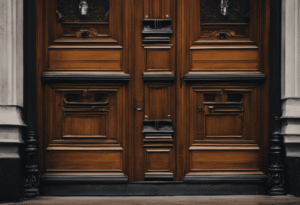 An image showcasing a close-up view of a door, capturing the varying sizes and purposes of gaps underneath