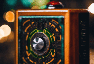 An image showcasing a close-up of a doorbell battery, with vibrant colors and sharp details