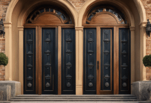 An image that vividly depicts the debate between two and three panel doors