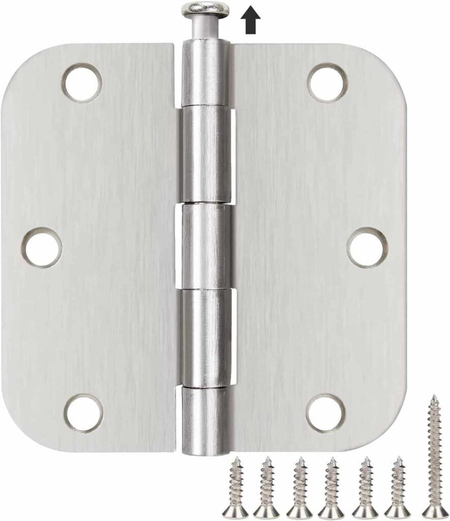 18 Pack Nickel Door Hinges Brushed Nickel 3 1/2 Interior Door Hinges Satin Nickel 3.5 Inch with 5/8” Radius Corners 3 ½x 3 ½ Silver Hardware Controls 18 Pack Nickel Door Hinges Brushed Nickel 3 1/2 Interior Door Hinges Satin Nickel 3.5 Inch with 5/8” Radius Corners 3 ½x 3 ½ Silver Hardware Controls
