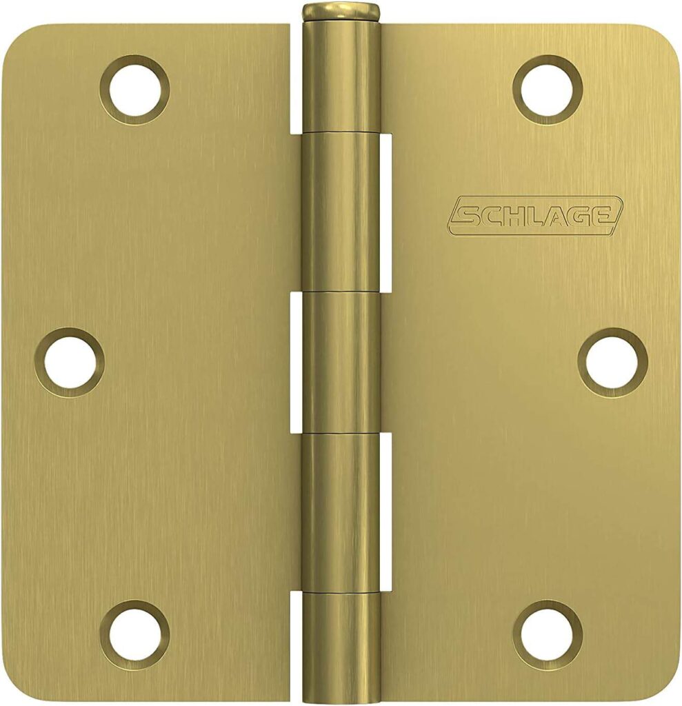Schlage 3.5 Door Hinge with 5/8 Radius Round Corner in Matte Black (3-Pack)