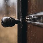 An image capturing the frustration of stripped screw holes in a storm door