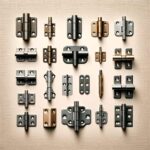 Series of different types of exposed hinges