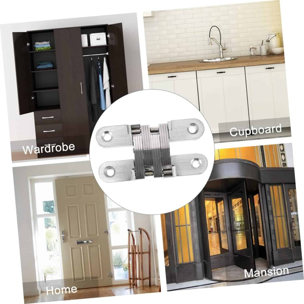 SOESFOUFU Invisible Closing Hinge Gate Hinges Black Cabinet Hinges Adjustable Door Hinge Self Closing Door Hinges Door Hinges Black Matte Auto Close Hinge Spring Folding Door Stainless Steel