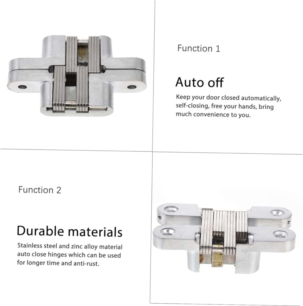 SOESFOUFU Invisible Closing Hinge Gate Hinges Black Cabinet Hinges Adjustable Door Hinge Self Closing Door Hinges Door Hinges Black Matte Auto Close Hinge Spring Folding Door Stainless Steel