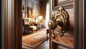 stilish golden door knob