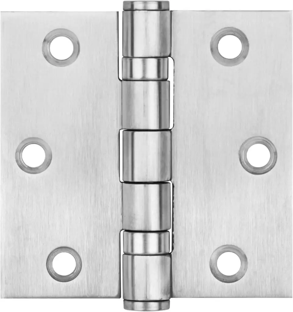 6 Pack 3 x 3-1/8 inch Door Hinges, Stainless Steel Square Butt Hinges, Ball Bearing, Brushed Finish, Thickness 2.2mm, Load 200 LB/Pair
