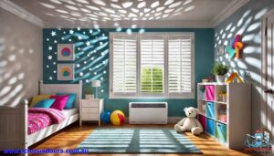 child's bedroom white plantation shutters
