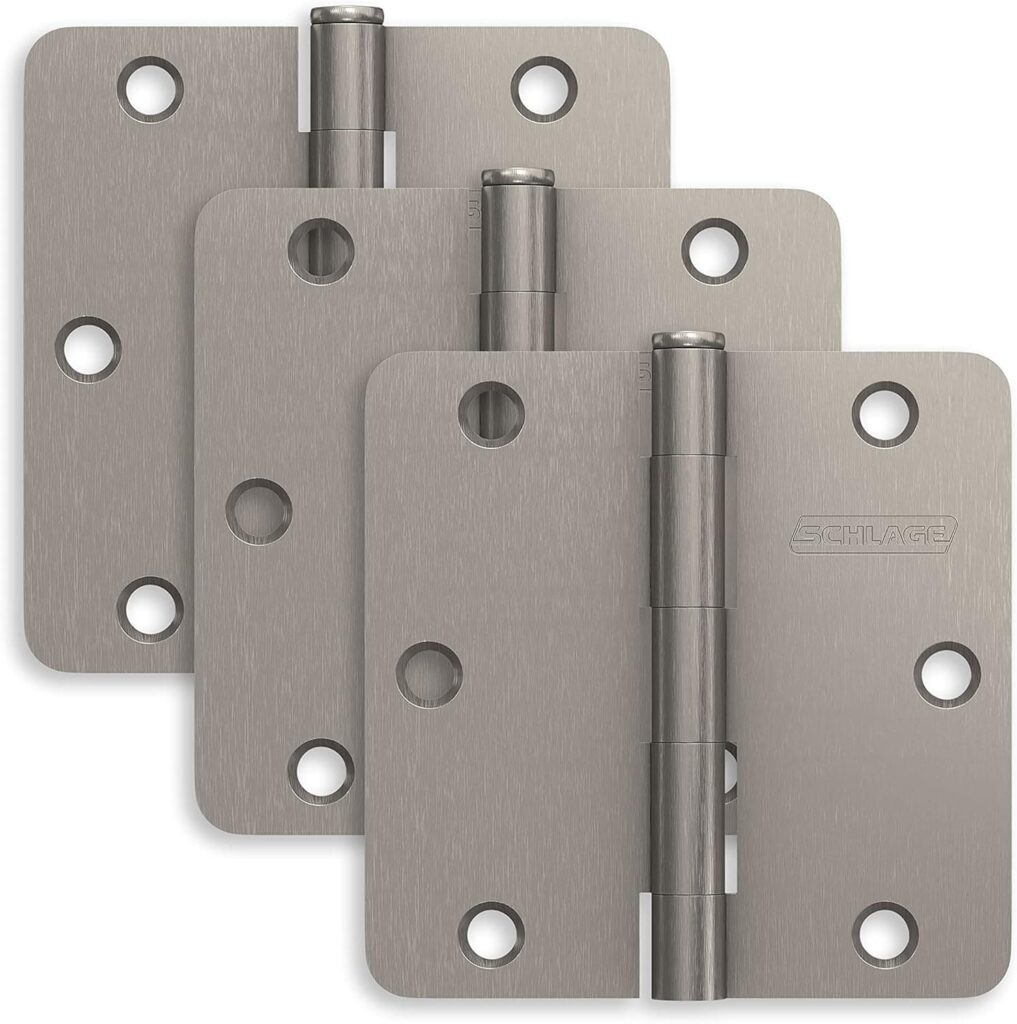 Schlage 3.5 Door Hinge with Square Corner in Satin Nickel (3-Pack) Schlage 3.5 Door Hinge with Square Corner in Satin Nickel (3-Pack)