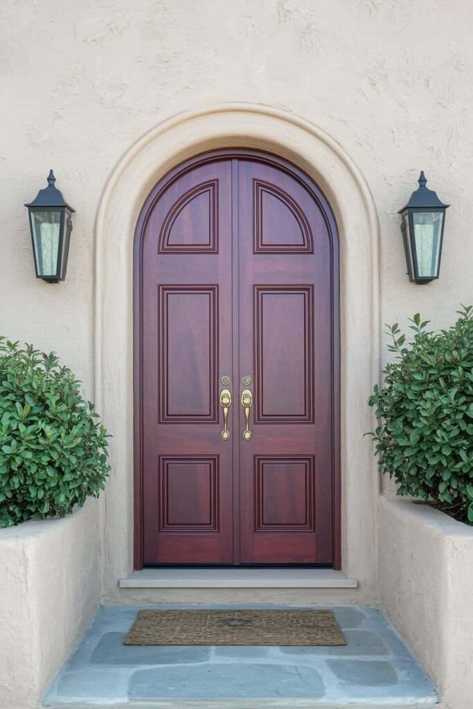 a-photo-of-a-deep-red-stained-wood-door