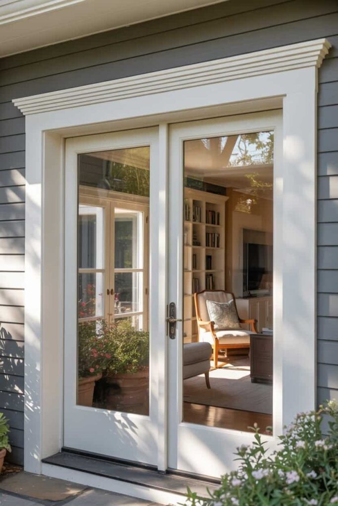 French patio door framed by wide