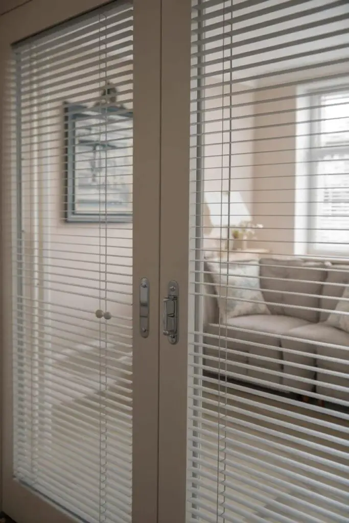 french doors with build in blinds