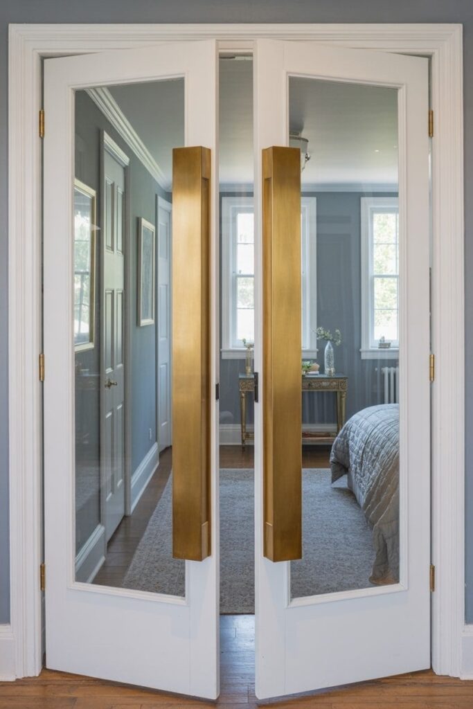 narrow-profile French doors