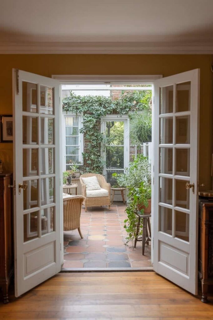 space-saving pocket French doors