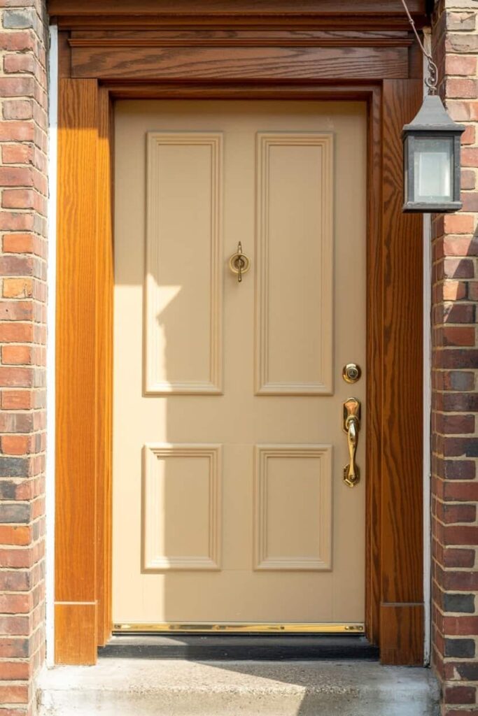 Classic Cream Meets Warm Oak Trim