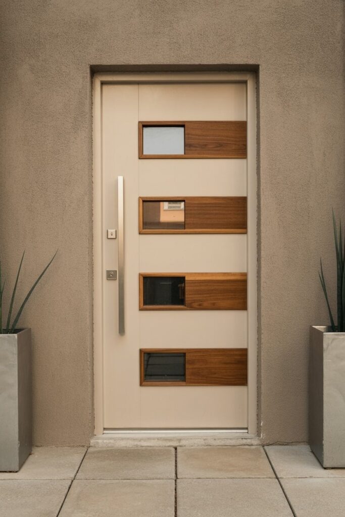 Two-Tone Cream and Wood Panels