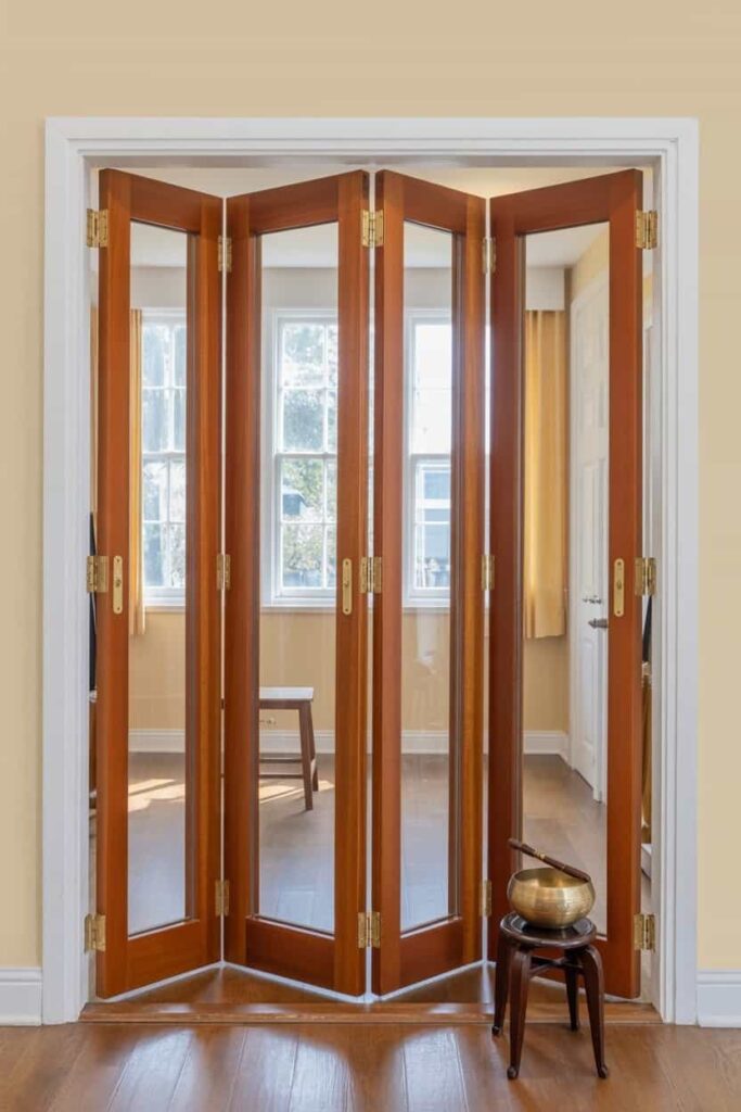 bi-fold space-saving mandir doors