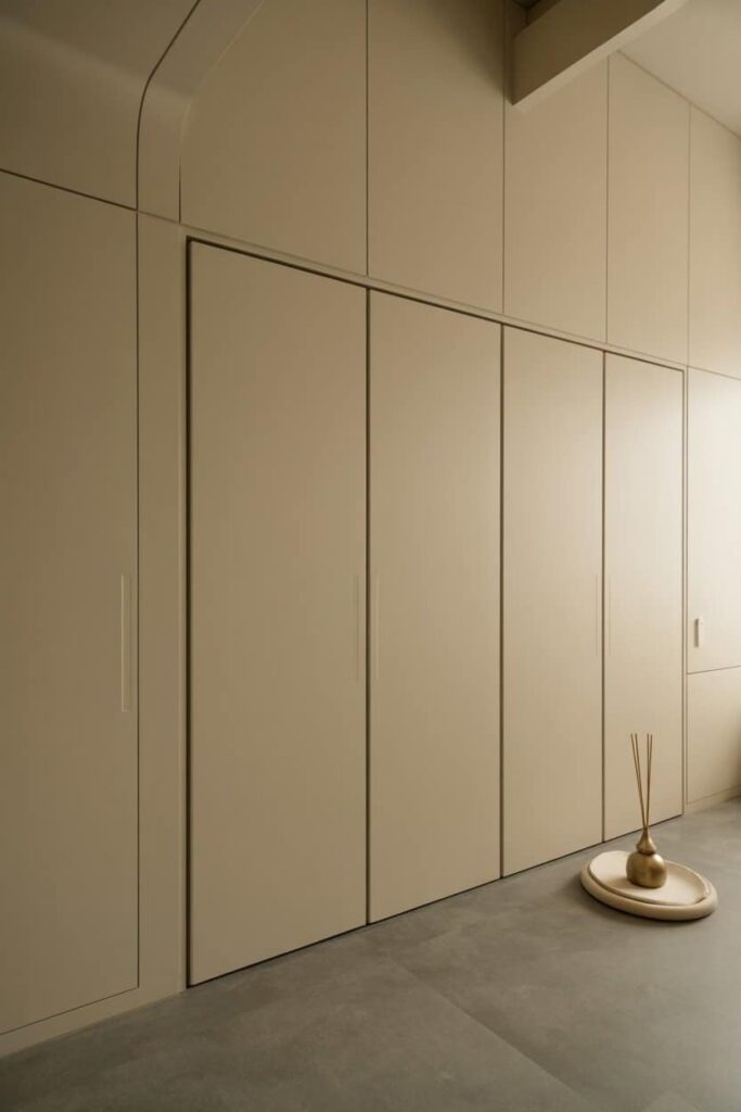 sleek cabinet-style mandir doors