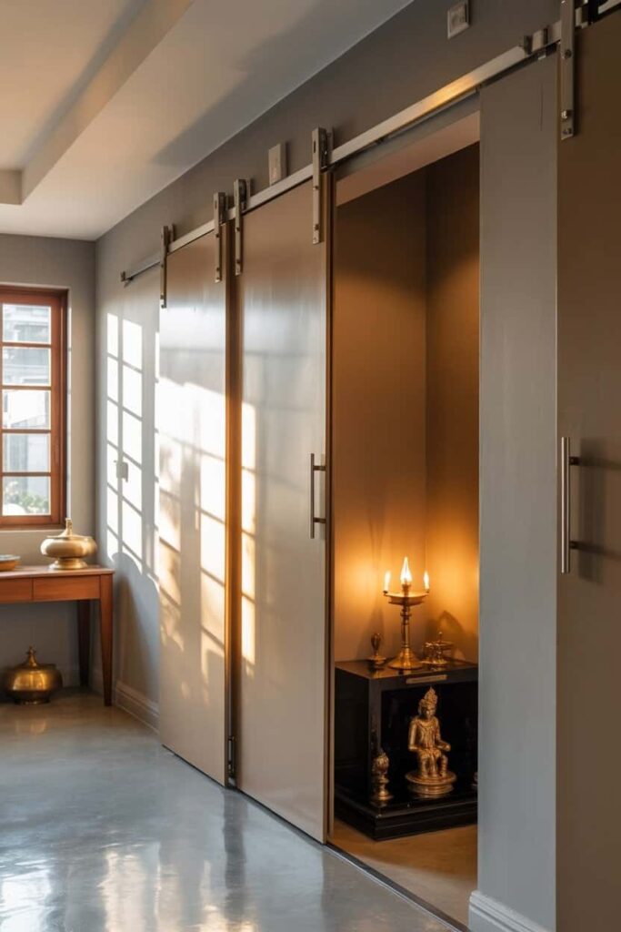 track sliding panels mounted on a precision metal rail system