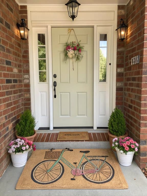 vintage bicycle welcome mat