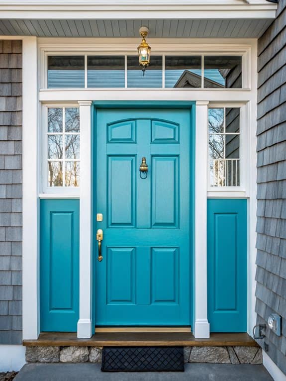 brightly colored front doors