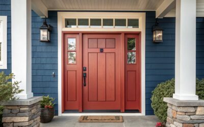 14 Front Door Colors Designers Love for Dark Blue Houses
