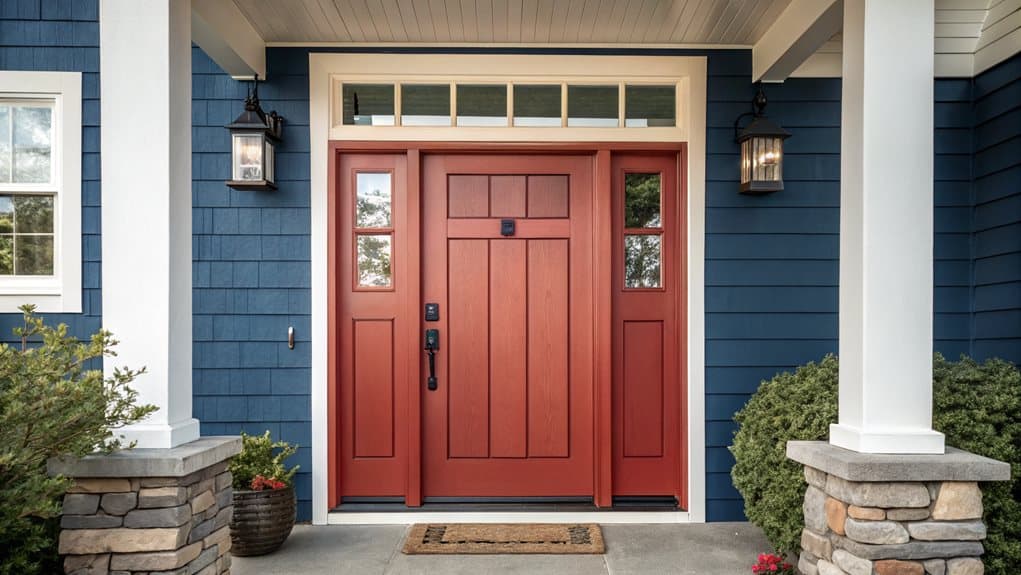 14 Front Door Colors Designers Love for Dark Blue Houses