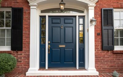 15 Front Door Colors Designers Pick for Brick & Black Shutter Homes