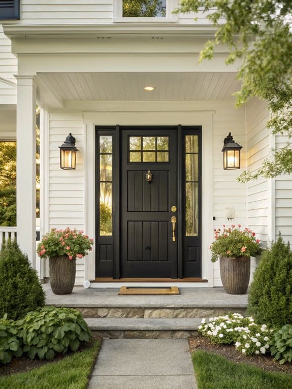 black cottage door elegance