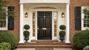 black front door trim ideas
