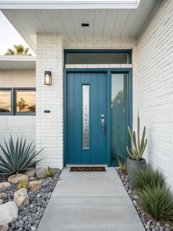 cheerful colorful mid century doors