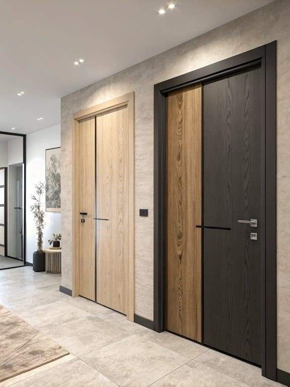 colorful two tone laminate doors