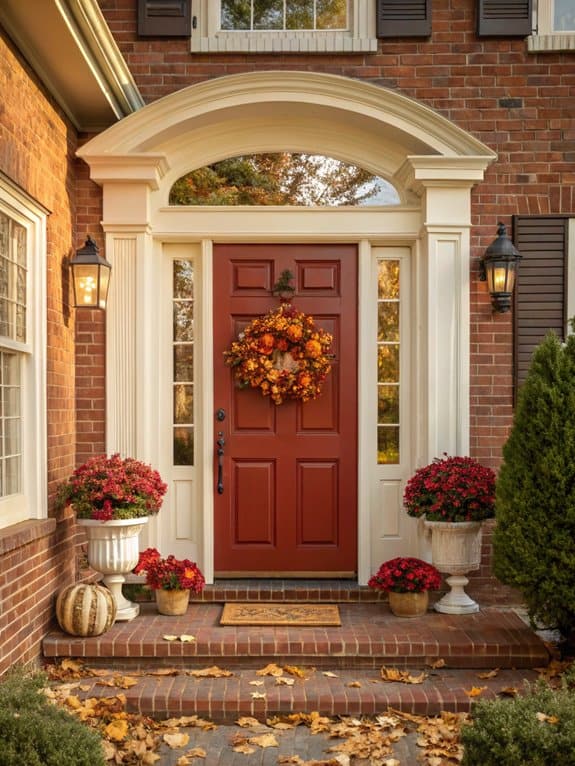 fall floral front door decorations