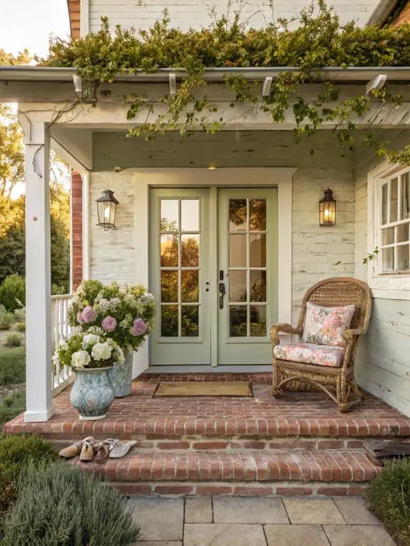 pastel paneled cottage door