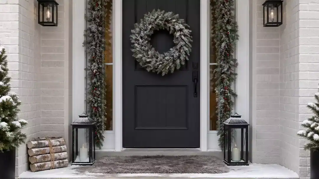 16 Christmas Door Decorations Made for Snowy Porches
