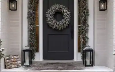 16 Christmas Door Decorations Made for Snowy Porches