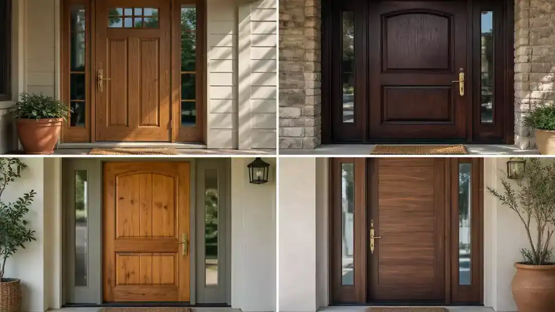 15 Solid Wood Door Ideas Using Warm Stained Finishes